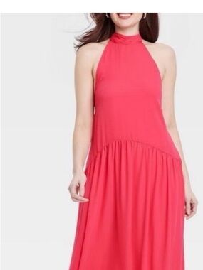 a new day One-Shoulder Midi Dress in Hot Pink